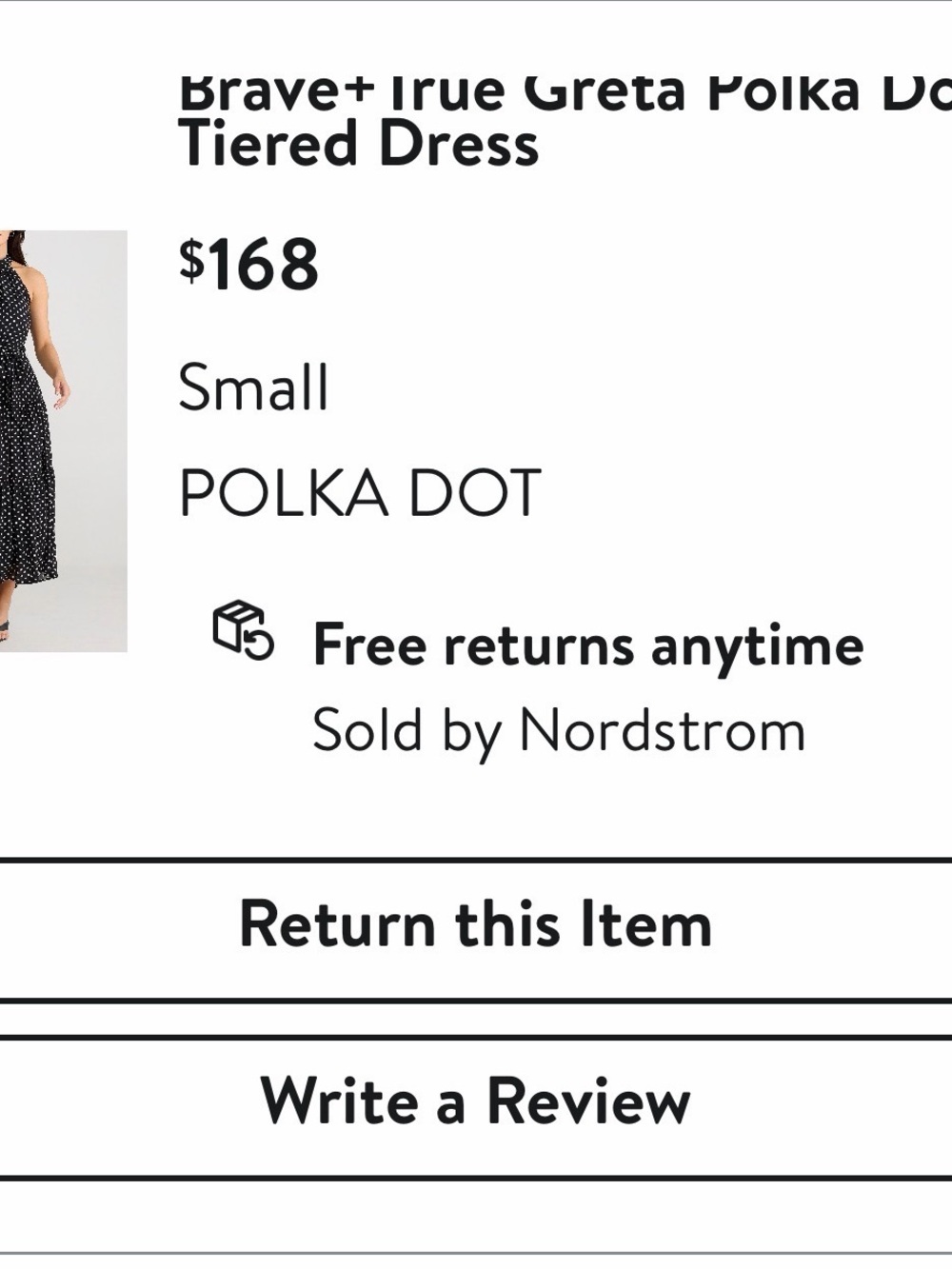 Greta Polka Dot Tiered Dress - Black